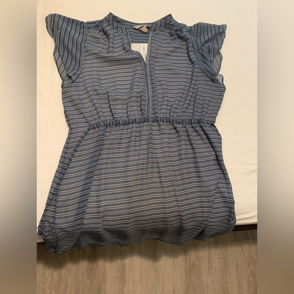 H&M Blue & White Printed Dress Size XL